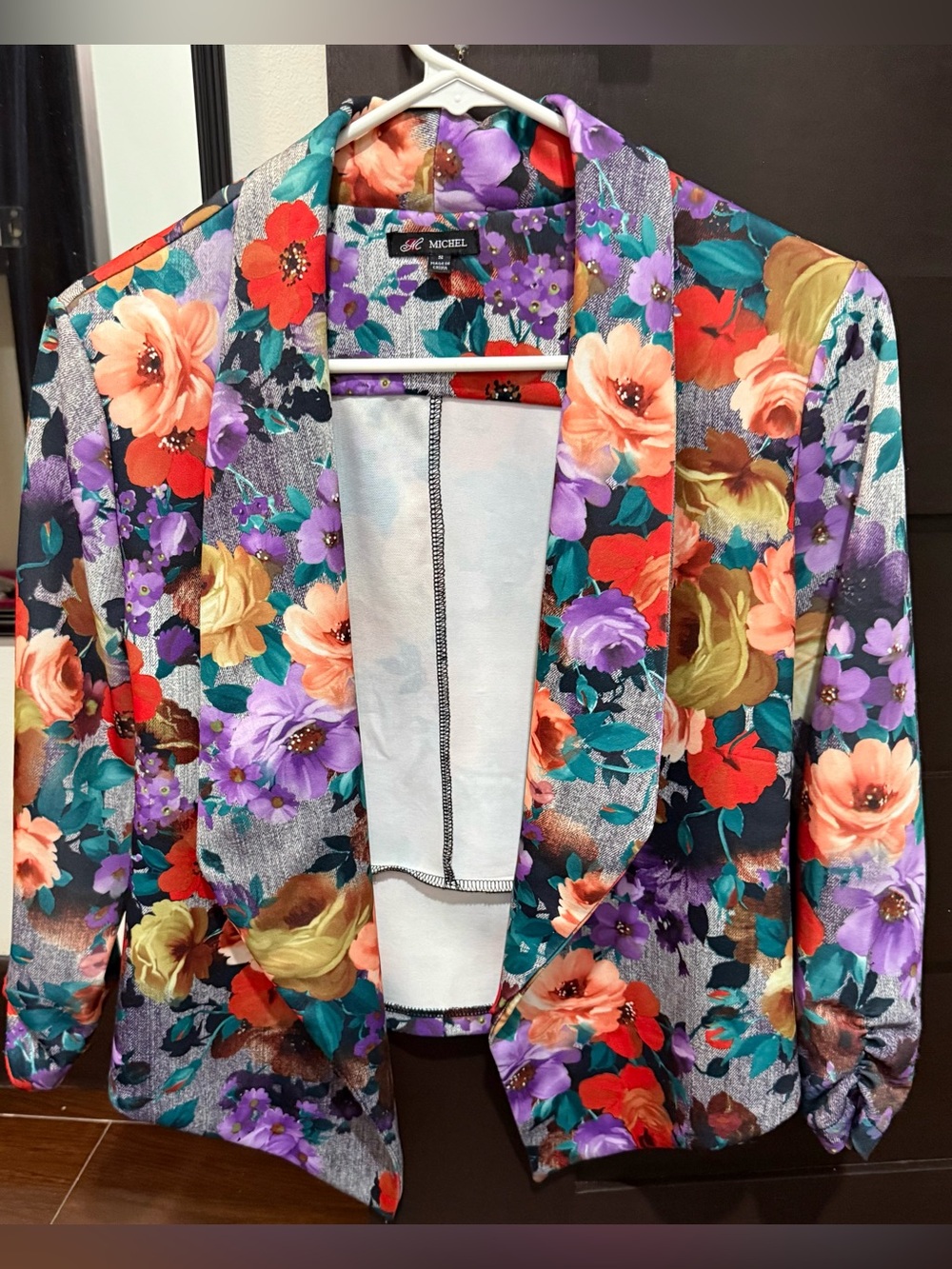 Multicolor Floral Open-Front Blazer